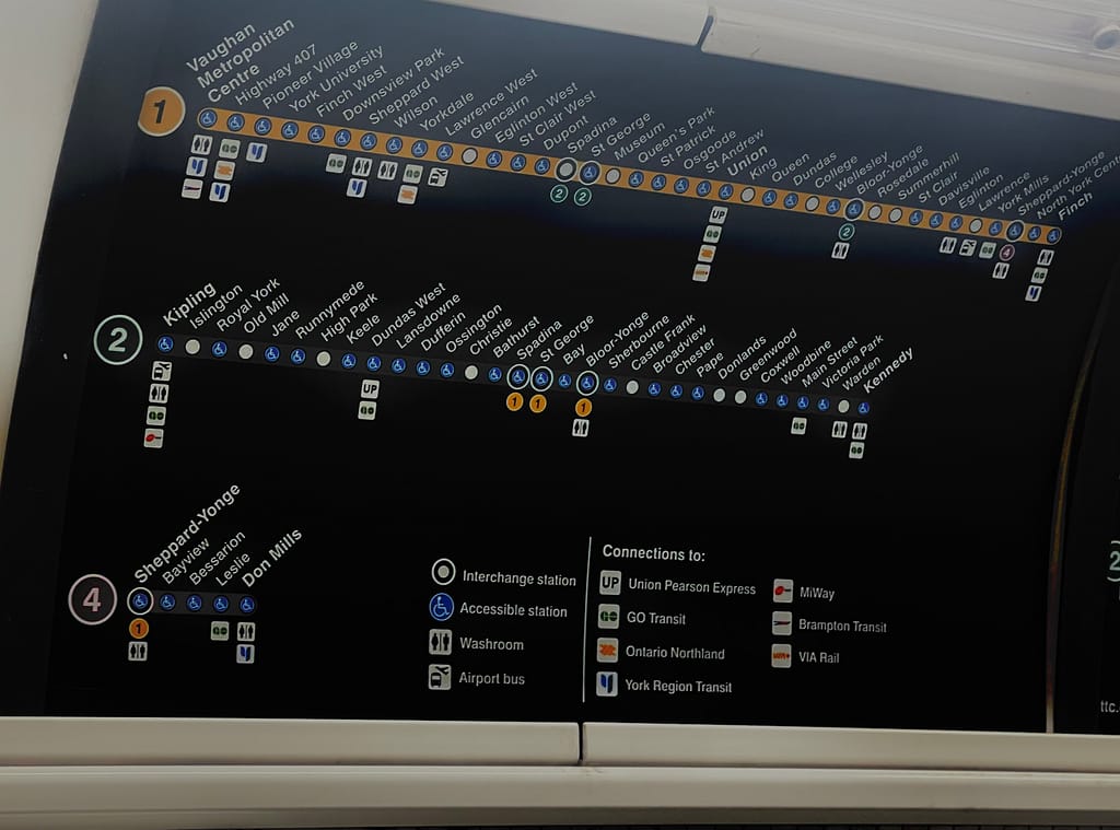 Map of all the TTC stations with Elevators. It's really just wishful thinking because 50% are out of service.