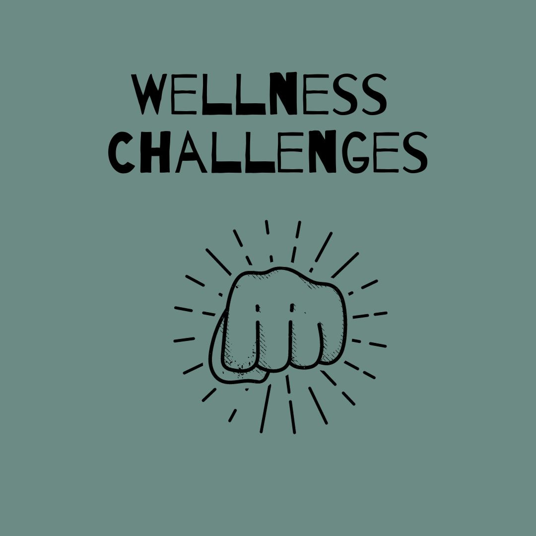 Wellness Challenges- hand punching toward the screen